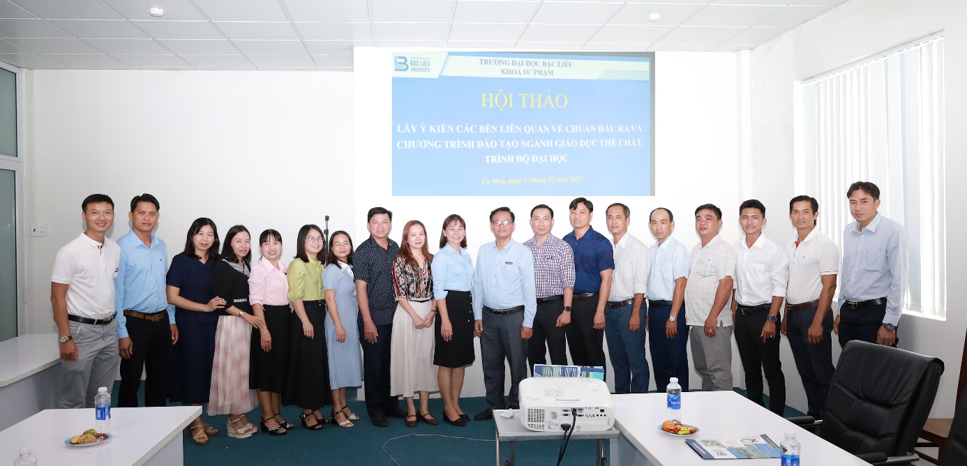 KHOA SƯ PHẠM TỔ CHỨC HỘI THẢO LẤY Ý KIẾN CÁC BÊN LIÊN QUAN VỀ CHUẨN ĐẦU RA VÀ CHƯƠNG TRÌNH ĐÀO TẠO  NGÀNH GIÁO DỤC THỂ CHẤT, TRÌNH ĐỘ ĐẠI HỌC